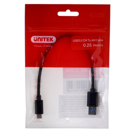 Unitek USB 3.1 tipo A - tipo C M-M 0.25 m