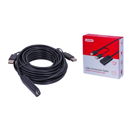 Unitek USB 10.0m prailgintuvas juodas