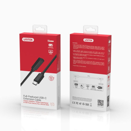 Unitek USB-C prailgintuvas 10Gbps 4K 60Hz