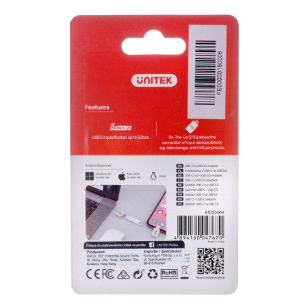 Unitek USB-A į USB-C adapteris 3.1 Gen1
