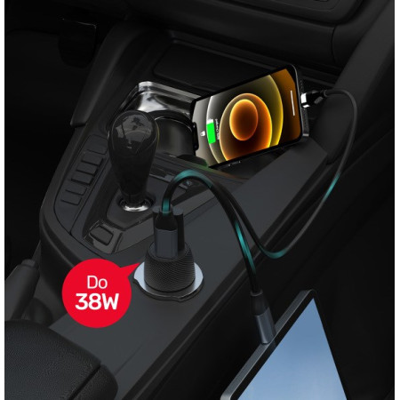 Unitek 38W USB-A ir USB-C QC3.0 įkroviklis