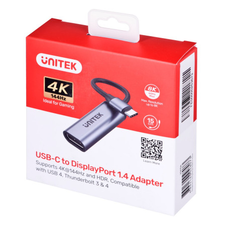 Unitek USB-C į DisplayPort 1.4 adapteris, 8K 60Hz