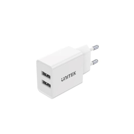 Unitek 2x USB-A 12 W baltas įkroviklis