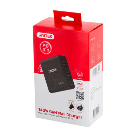 Unitek GaN 3 prievadų 140 W įkroviklis