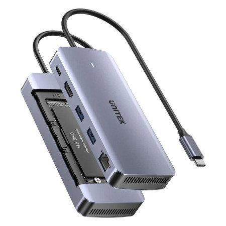 Unitek USB-C Aktyvus Hub 10 Gbps su M.2 diskų korpusu ir HDMI