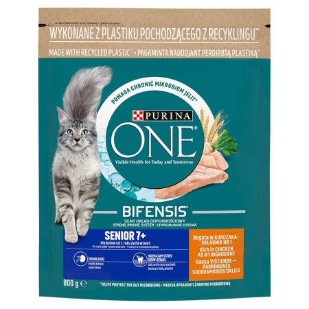 Purina ONE SENIOR 7+ Vištiena ir Pilni Grūdai 800g