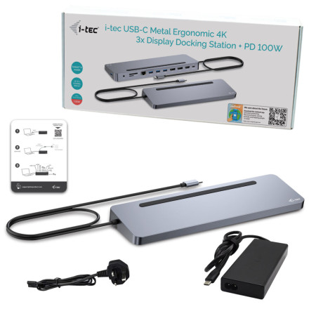 i-tec USB-C Metal Ergonomic 4K Docking Station