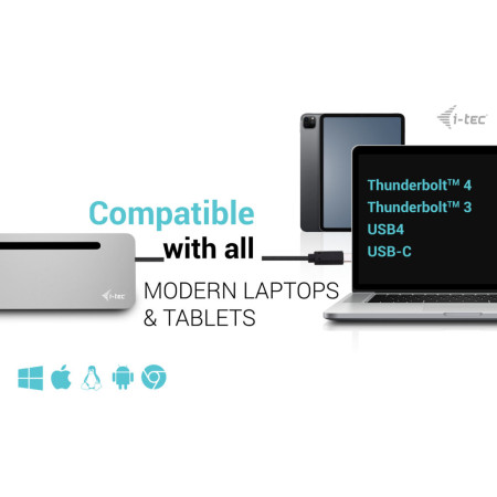 i-tec USB-C Metal Ergonomic 4K Docking Station