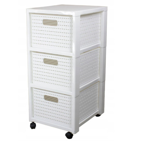 Didelis regalas su 3 stalčiais COUNTRY baltas