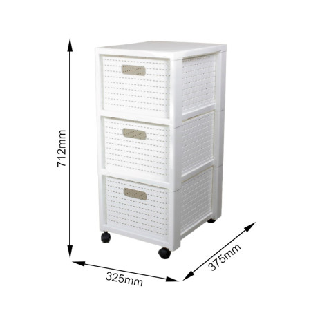 Didelis regalas su 3 stalčiais COUNTRY baltas