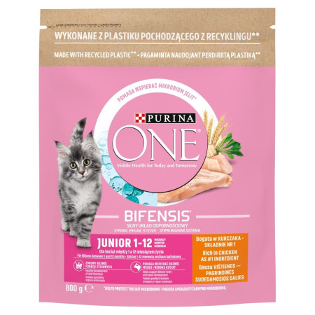 PURINA ONE JR Su Vištiena ir Pilno Grūdo 800g