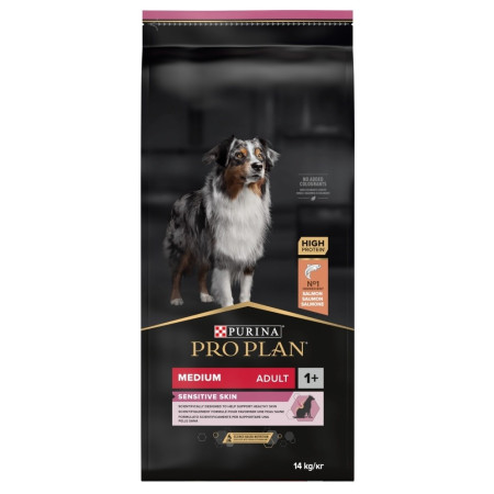 Purina Pro Plan Suaugusiems Vidutinio Dydžio Jautriai Odai 14kg