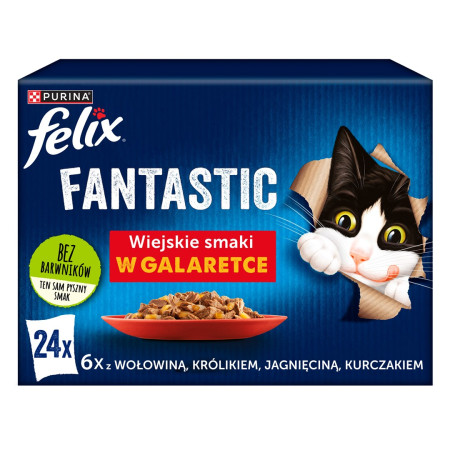 PURINA Felix Fantastic: kaimiški skoniai - maistas katėms - 24 x 85g