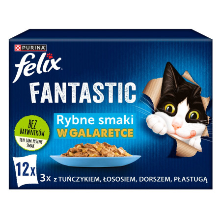 Purina Karma Felix Fantastic su žuvimi 12x85g
