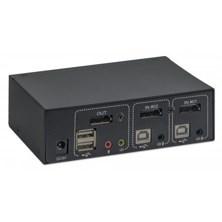 Manhattan KVM perjungiklis DisplayPort/USB 2x1 4K 60Hz
