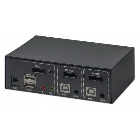 Manhattan KVM perjungiklis DisplayPort/USB 2x1 4K 60Hz