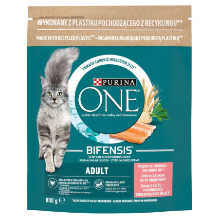 Purina ONE Adult su lašiša ir visaverčiais grūdais 800g