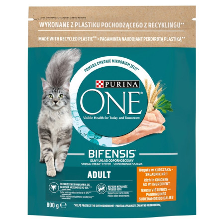 Purina ONE Suaugusiųjų maistas su vištiena ir visaverčiais grūdais 800g