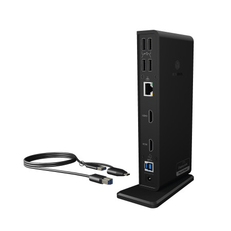 ICY BOX IB-DK2251AC Vielinis USB 3.2 Gen 2 Type-A Juoda