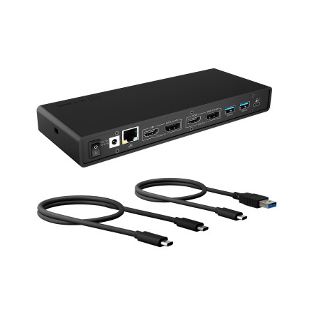 ICY BOX IB-DK2245AC Vielinis USB 3.2 Gen 1 Type-C Juoda