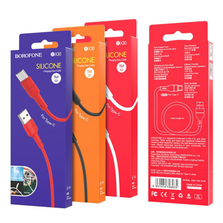 Borofone BX30 Type-C USB kabelis 1.0m baltas