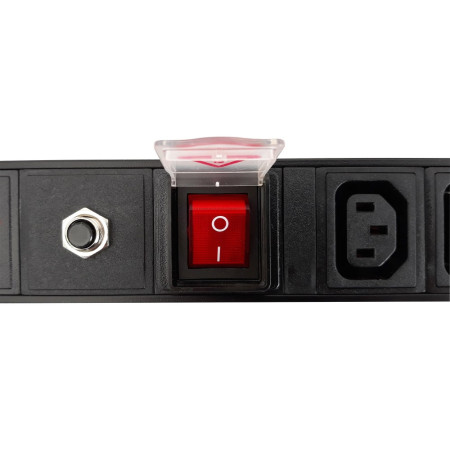 Techly 19" 1U 8 lizdų C13 maitinimo juosta su 2m C14 kabeliu