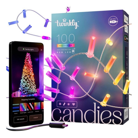 Twinkly Candies LED šviesos girlianda TWKC100RGB-T