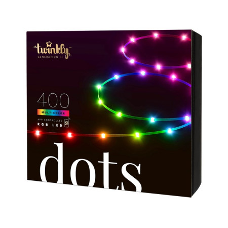 Twinkly Dots 400 LED RGB juodas laidas