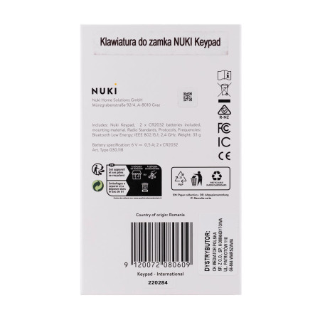 Nuki Klaviatūra - užraktui NUKI