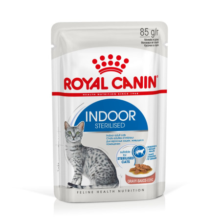 Royal Canin FHN Indoor su padažu - šlapia maisto dieta suaugusiems katėms - 12x85g