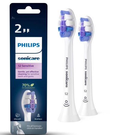 Philips S2 Sensitive HX6052/10 dantų šepetėlio galvutės