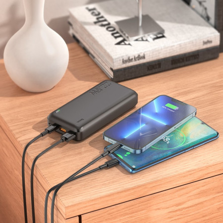 Išorinė baterija Hoco J101A PD 20W + Quick Charge 3.0 22.5W 20000mAh juoda