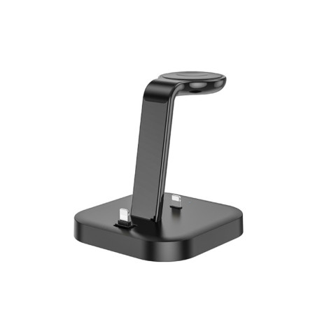 Hoco CW43 Graceful 3-in-1 belaidis įkroviklis juodas