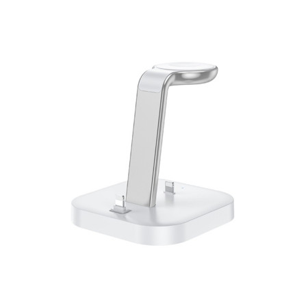 Hoco CW43 Graceful 3-in-1 belaidis įkroviklis baltas