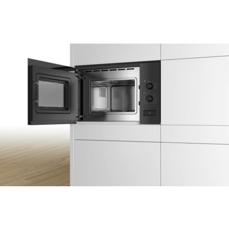 Bosch Serie 4 BFL520MB0 juoda įmontuota mikrobangų krosnelė 20 L 800 W