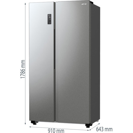 Gorenje NRR9185EAXL dviduris šaldytuvas-šaldiklis 550 L E Sidabras