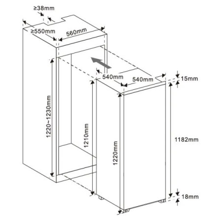 MPM MPM-185-CJI-18 Šaldytuvas-šaldiklis
