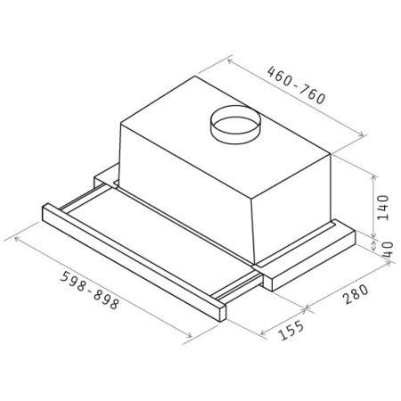Elica ELITE14 LUX GRIX/A/60 Montuojama Sidabro spalvos