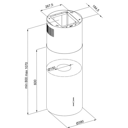 MAAN Elba2 39 cm juodas salos gaubtas