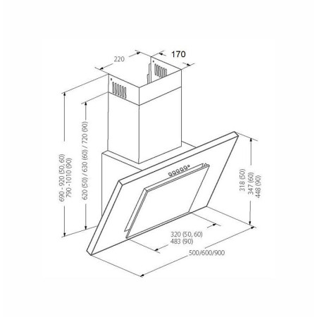 AKPO WK-4 NERO 2.0 50 baltos spalvos T300 linijinis šviesos diodų / valdiklio gaubtas