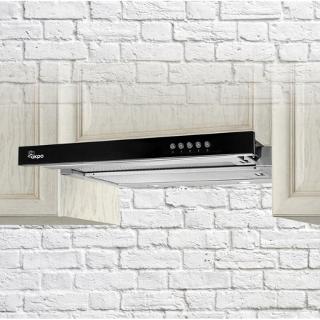 Akpo WK-7 Light Glass 50 Spintelės gaubtas Inox, juoda