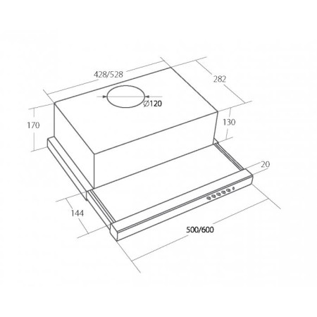 Akpo WK-7 Light Eco 50 Stalo gaubtas Baltas