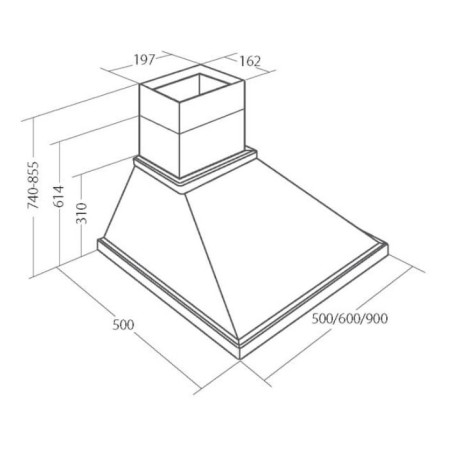 Akpo WK-4 Rustica Eco 60 Kamino gaubtas, smėlio spalvos, medinis