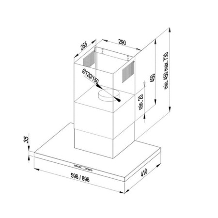 Sieninis kamino gaubtas MAAN Siena Soft 60 305 m³/h, juodas