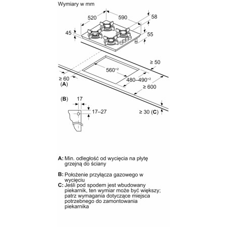 Bosch POH6B6K30 Dujinė Kaitlentė
