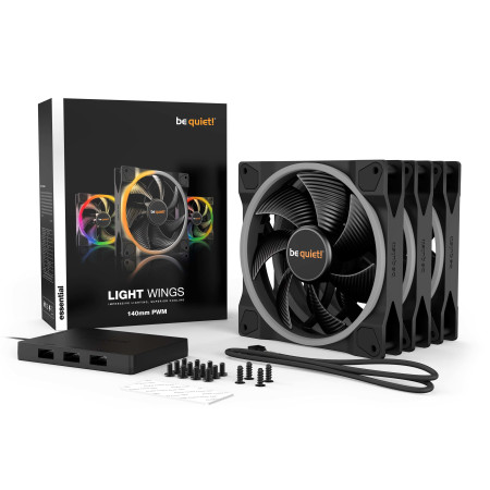 be quiet! Light Wings 140mm PWM Triple Pack Ventiliatoriai Juodi 3 vnt