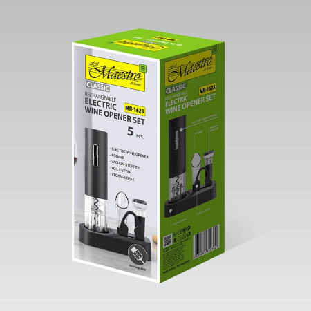 MAESTRO MR-1623 USB elektrinis vyno kamščiatraukis