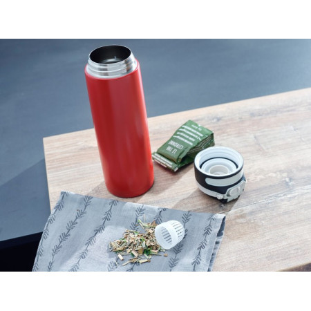 Kelioninis puodelis Leifheit 03273, 600 ml, juodas ir raudonas