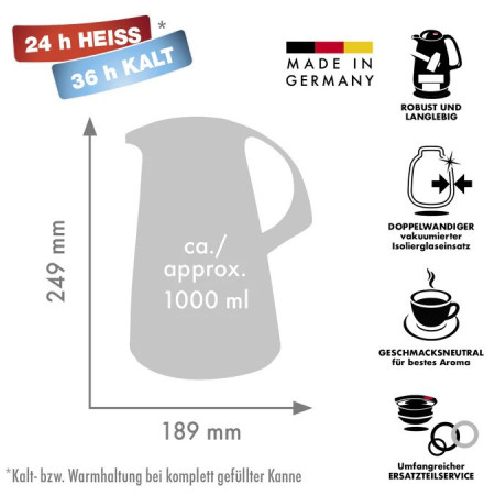 Termosas ROTPUNKT, 1,0 L, antracito spalvos