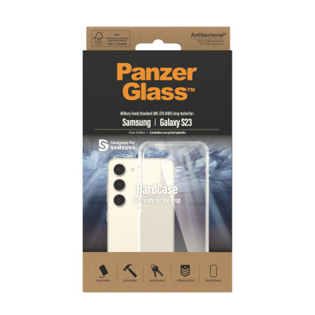 PanzerGlass ® HardCase Transparent Samsung Galaxy S23 mobiliojo telefono dėklas Permatomas